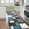 World Rug Gallery Contemporary Modern Boxes Design Soft Runner Rug 2'x10' Blue Gray 106BLUE2X10 - alternate 1